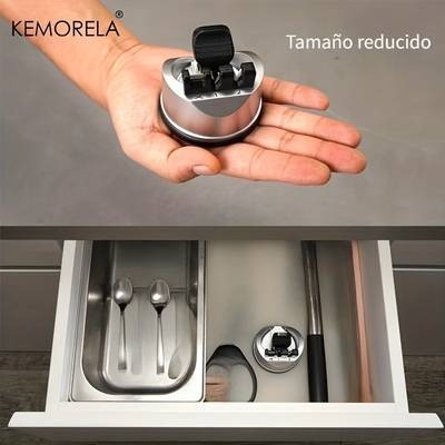 KEMORELA 3-in-1 Stainless Steel Knife Sharpener – Ambidextrous V-Edge Sharpening Tool for Kitchen and Outdoor Knives