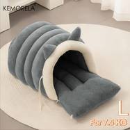 KEMORELA 2025 New Cat Ear Cat Bed – Soft, Plush Semi-Enclosed Pet Nest for Ultimate Comfort