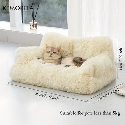KEMORELA Extra Large Winter Thickened Plush Pet Sofa Bed – Cozy All-Season Bed for Cats and Small Dogs