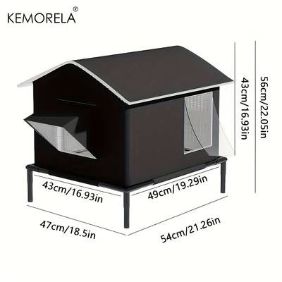 KEMORELA All-Season Outdoor Cat House with Warm Base – Heavy-Duty Insulated Pet Shelter for Year-Round Comfort