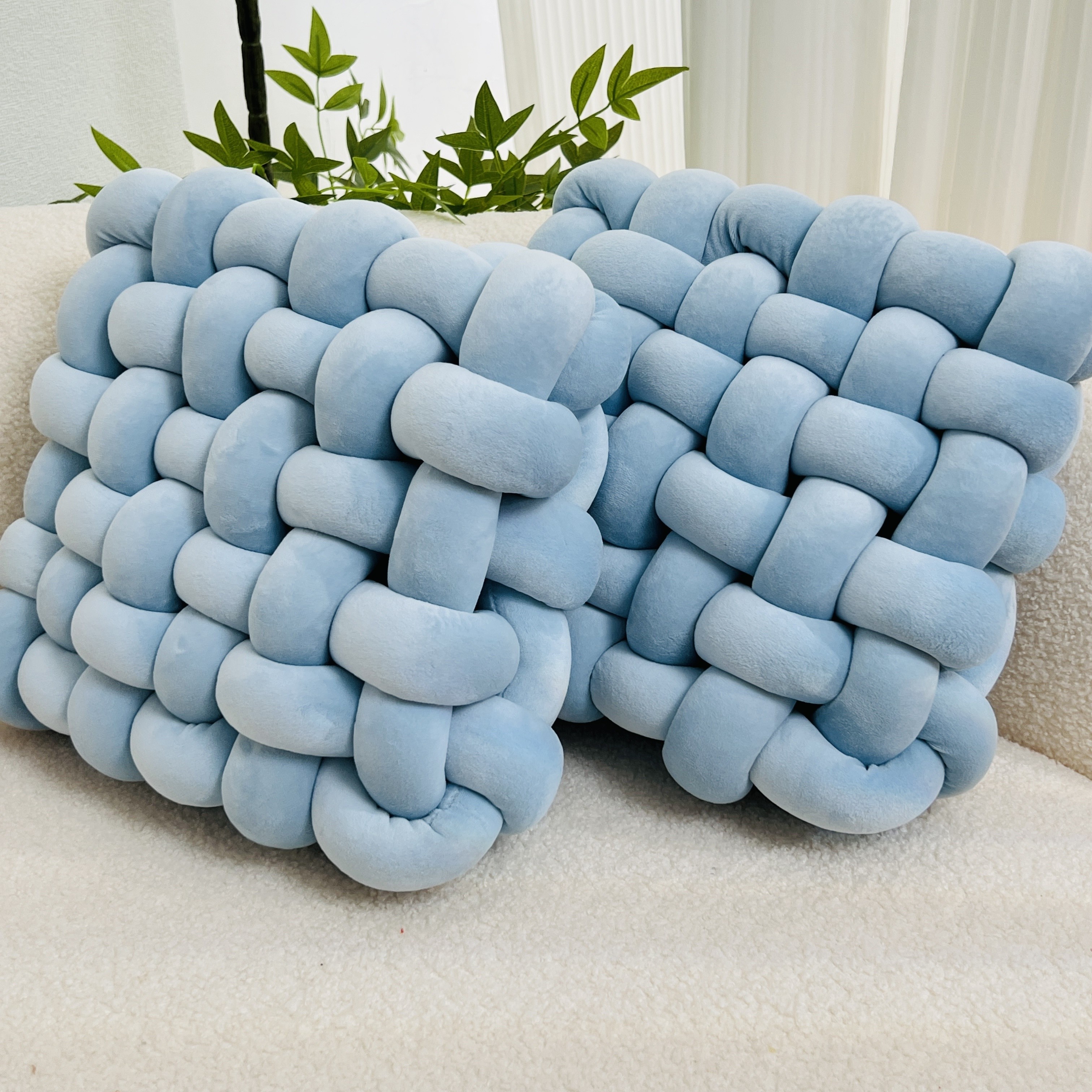 YLBKIKR 2pcs Knot Throw Pillow – Soft and Plush Cushions for Stylish Home and Office Decor