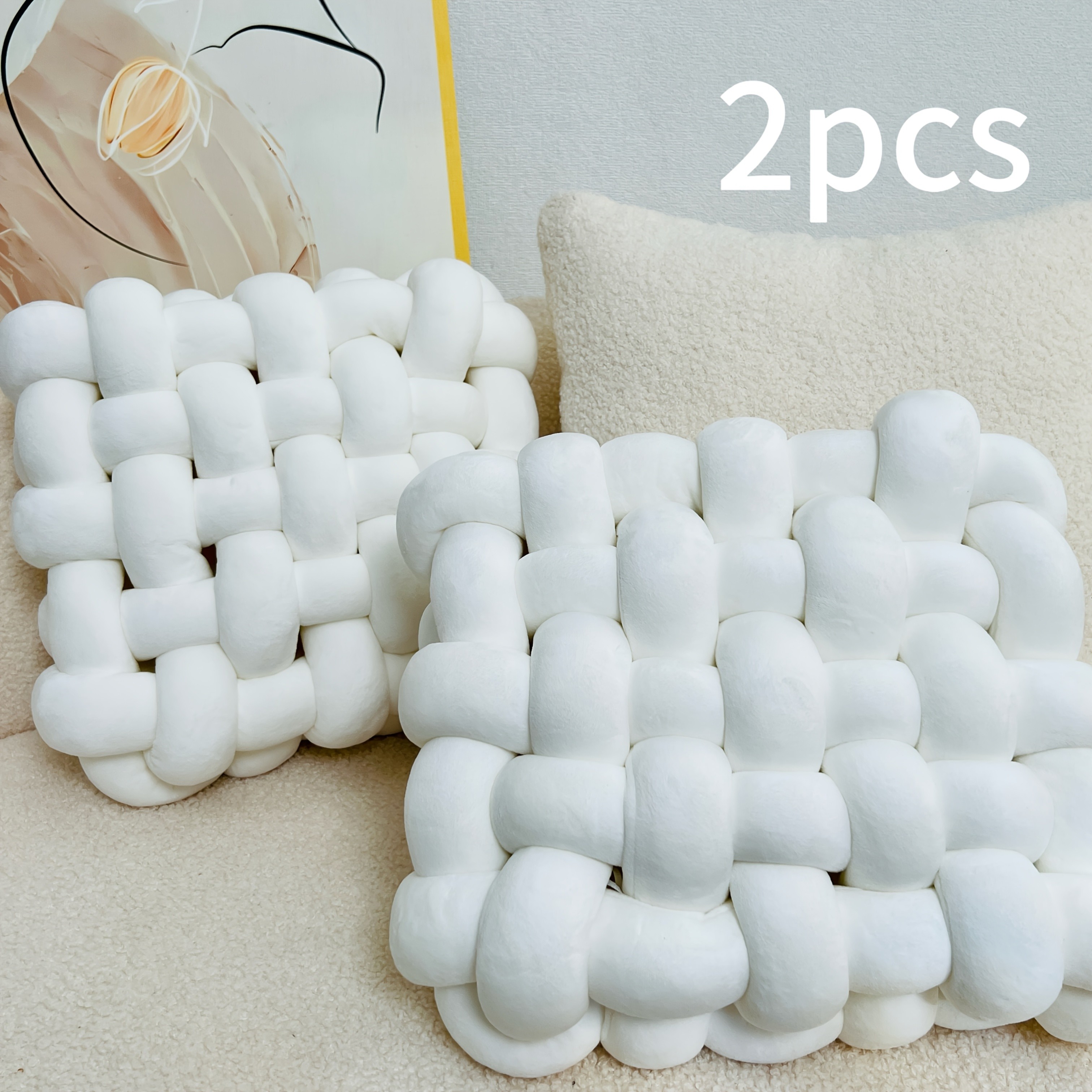 YLBKIKR 2pcs Knot Throw Pillow – Soft and Plush Cushions for Stylish Home and Office Decor