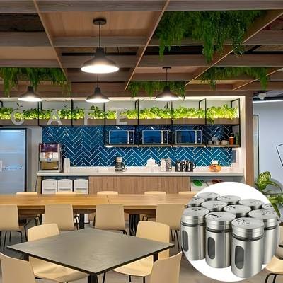 Faridabio 12pcs Stainless Steel Seasoning Jars with Glass Lids – Durable Spice & Salt Shakers for BBQ and Cooking