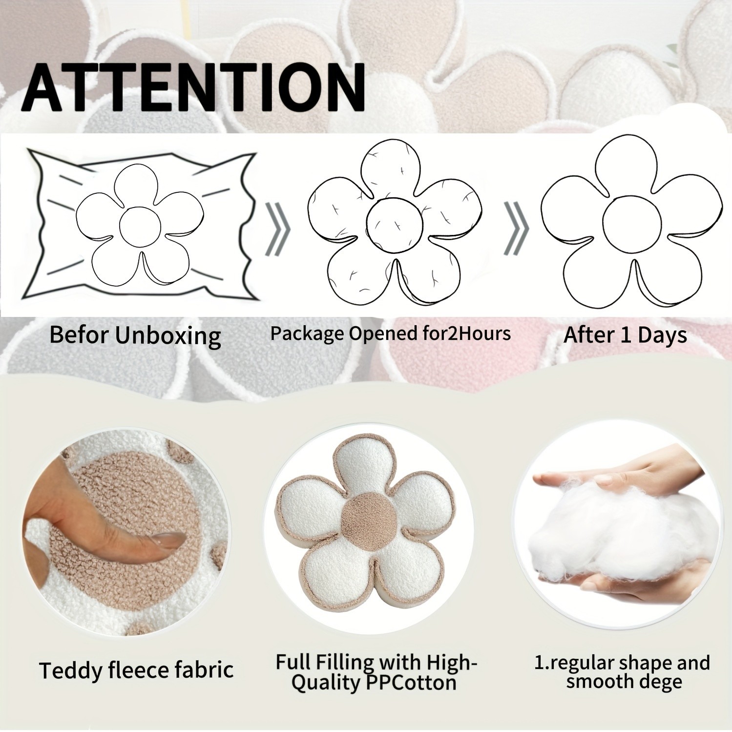 YLBKIKR Chic Geometric Flower Throw Pillow – Soft and Washable Cushion for Bed and Sofa Decor