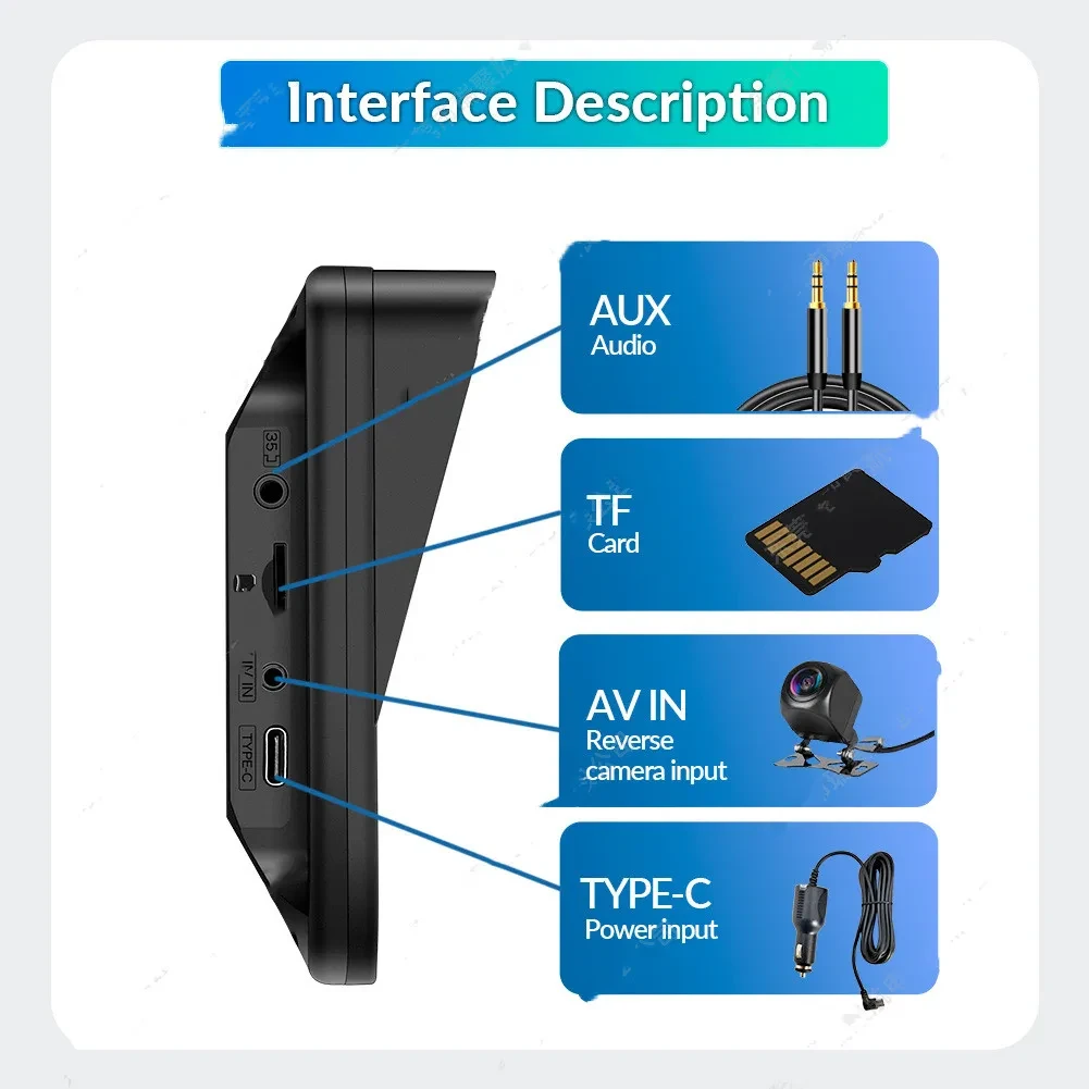 7-inch Car Portable PND Vehicle-mounted MP5 Player Wireless Carplay Smart Screen Reversing Image