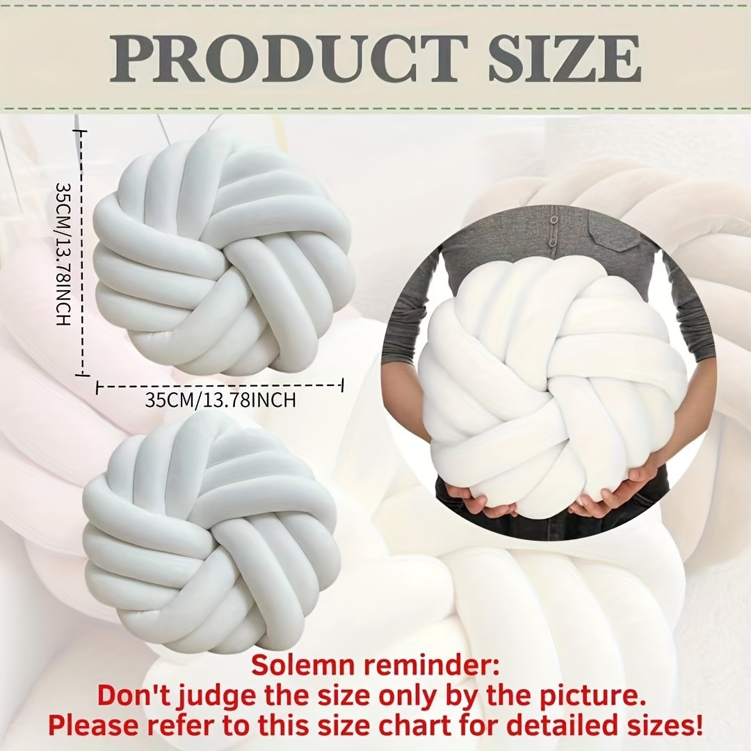 YLBKIKR 2pcs Minimalist White Knot Decorative Pillows – Soft Plush Cushions with Tissue Holder for Versatile Home Decor