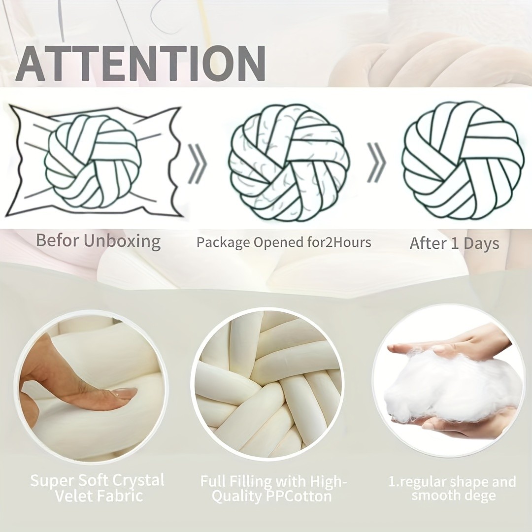 YLBKIKR 2pcs Minimalist White Knot Decorative Pillows – Soft Plush Cushions with Tissue Holder for Versatile Home Decor