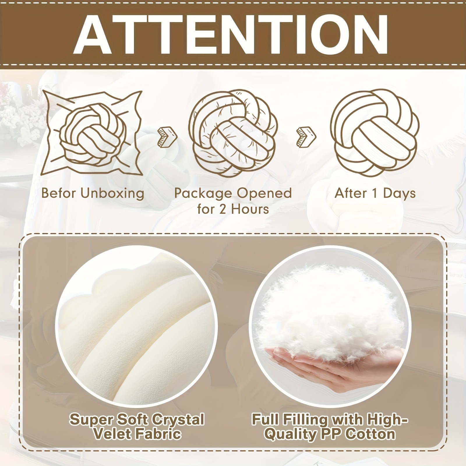 YLBKIKR 2pcs Round Knotted Throw Pillows – Plush Geometric Pattern Cushions for Comfortable and Stylish Home Decor