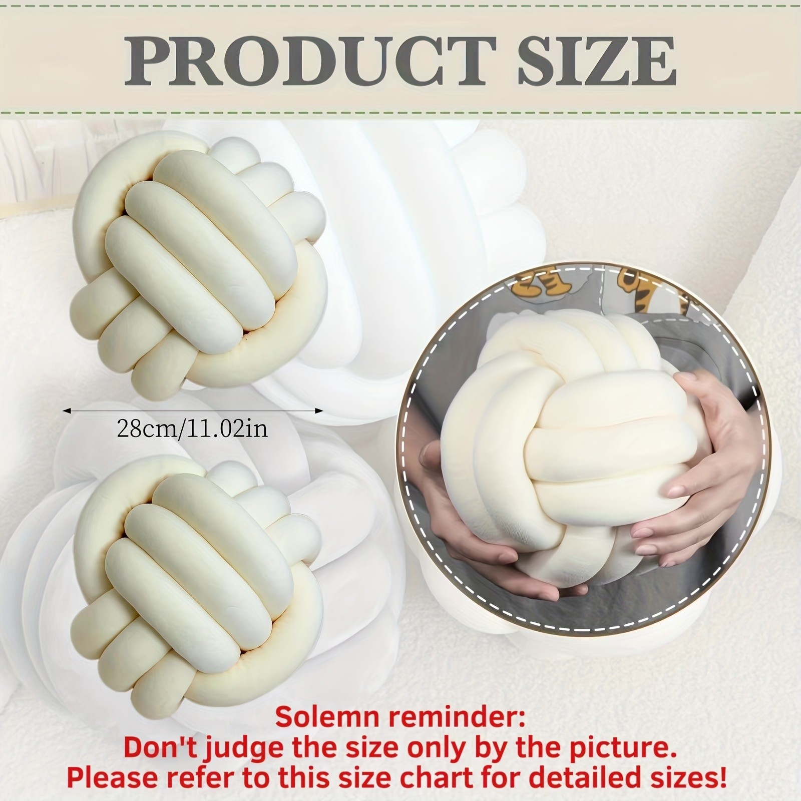 YLBKIKR 2pcs Round Knotted Throw Pillows – Plush Geometric Pattern Cushions for Comfortable and Stylish Home Decor