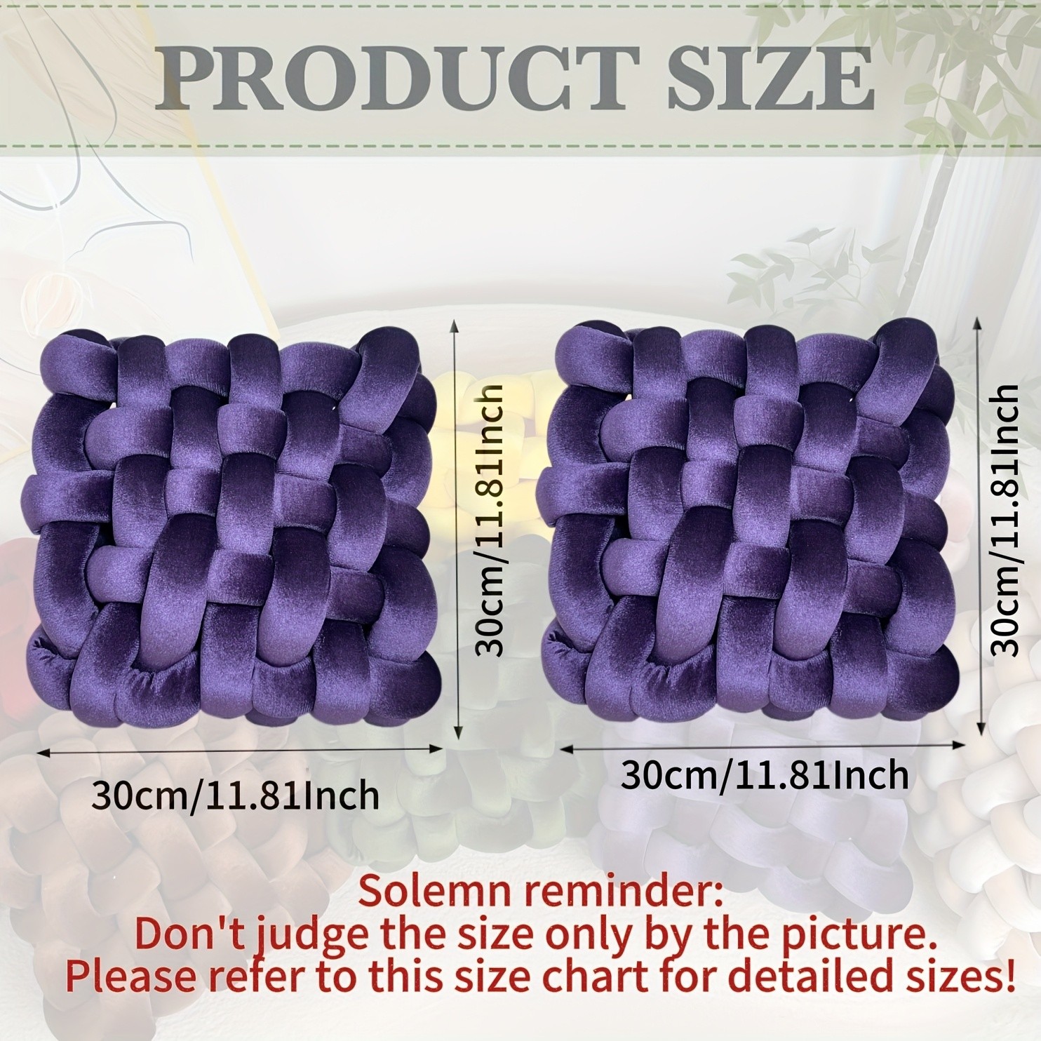 YLBKIKR 2pcs Set of Golden Velvet Hand-Knotted Square Decorative Pillows – Luxurious Cushions for Sofa, Bed, and Office Decor