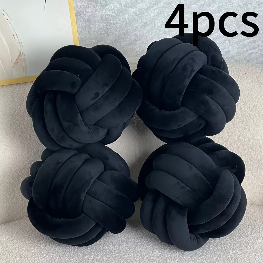 YLBKIKR Soft Plush Knot Ball Pillow – Handmade Geometric Pattern Pillow for Cozy and Stylish Home Decor