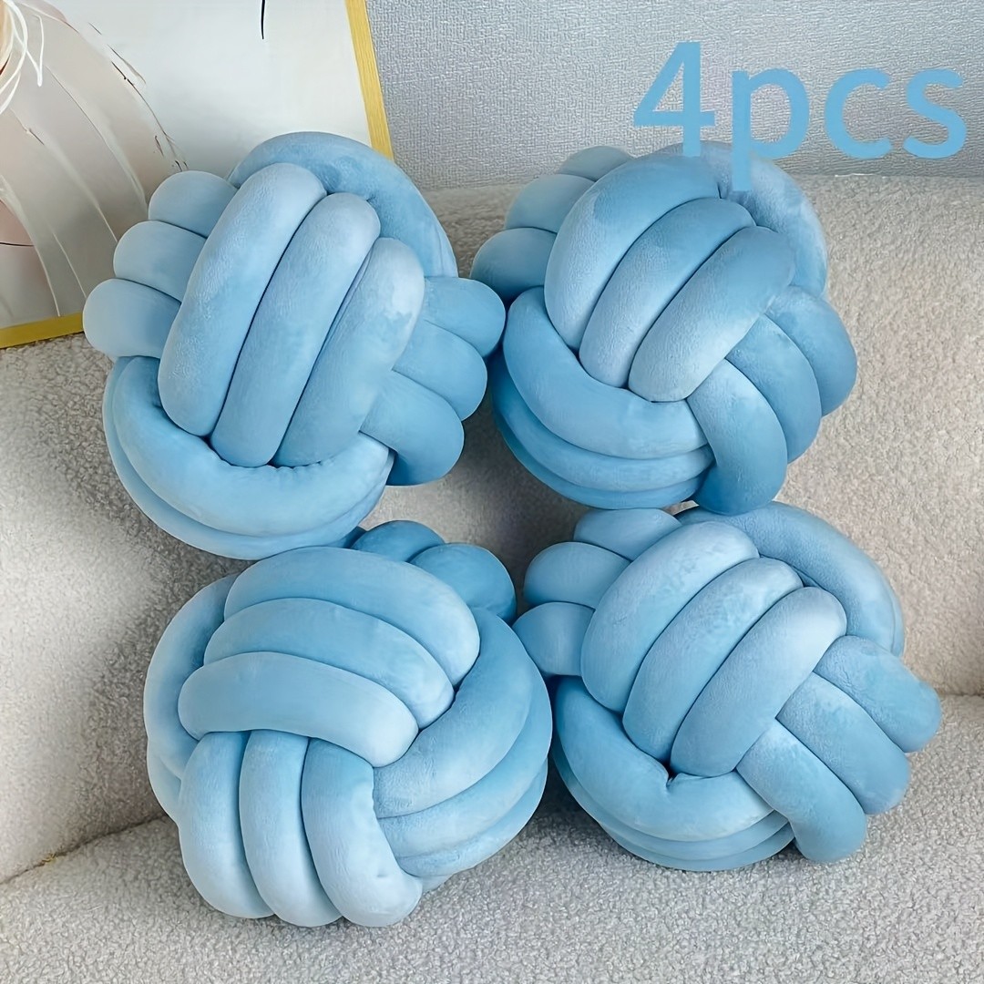 YLBKIKR Soft Plush Knot Ball Pillow – Handmade Geometric Pattern Pillow for Cozy and Stylish Home Decor