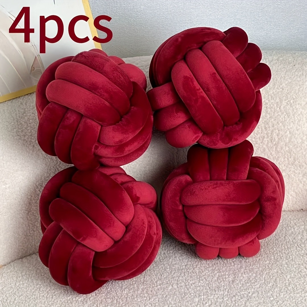 YLBKIKR Soft Plush Knot Ball Pillow – Handmade Geometric Pattern Pillow for Cozy and Stylish Home Decor