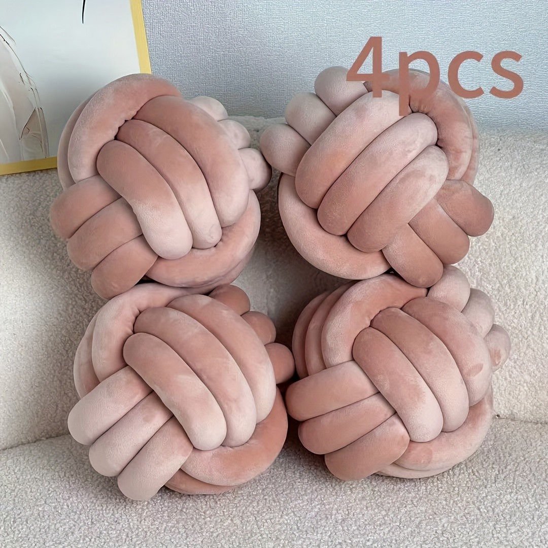 YLBKIKR Soft Plush Knot Ball Pillow – Handmade Geometric Pattern Pillow for Cozy and Stylish Home Decor