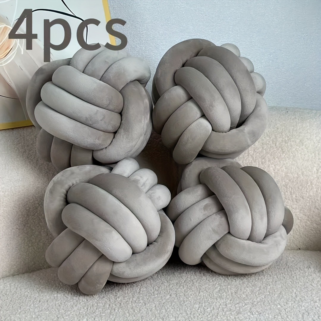 YLBKIKR Soft Plush Knot Ball Pillow – Handmade Geometric Pattern Pillow for Cozy and Stylish Home Decor