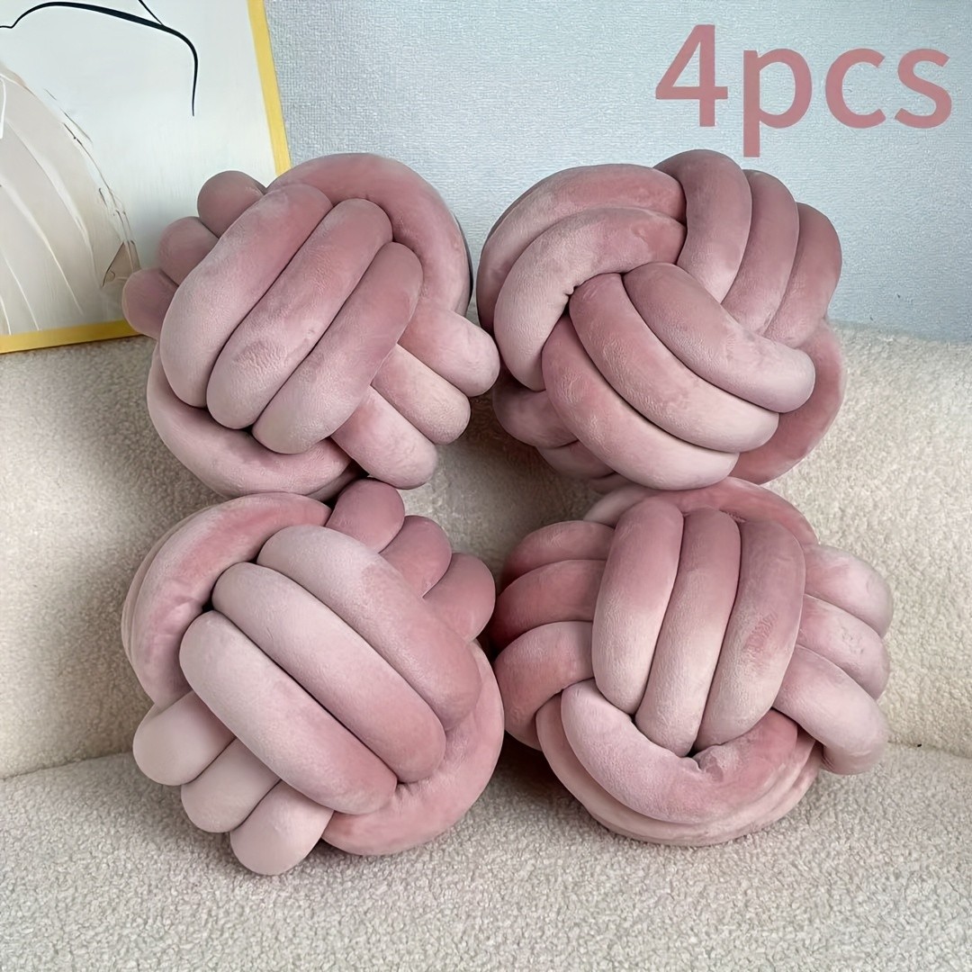 YLBKIKR Soft Plush Knot Ball Pillow – Handmade Geometric Pattern Pillow for Cozy and Stylish Home Decor