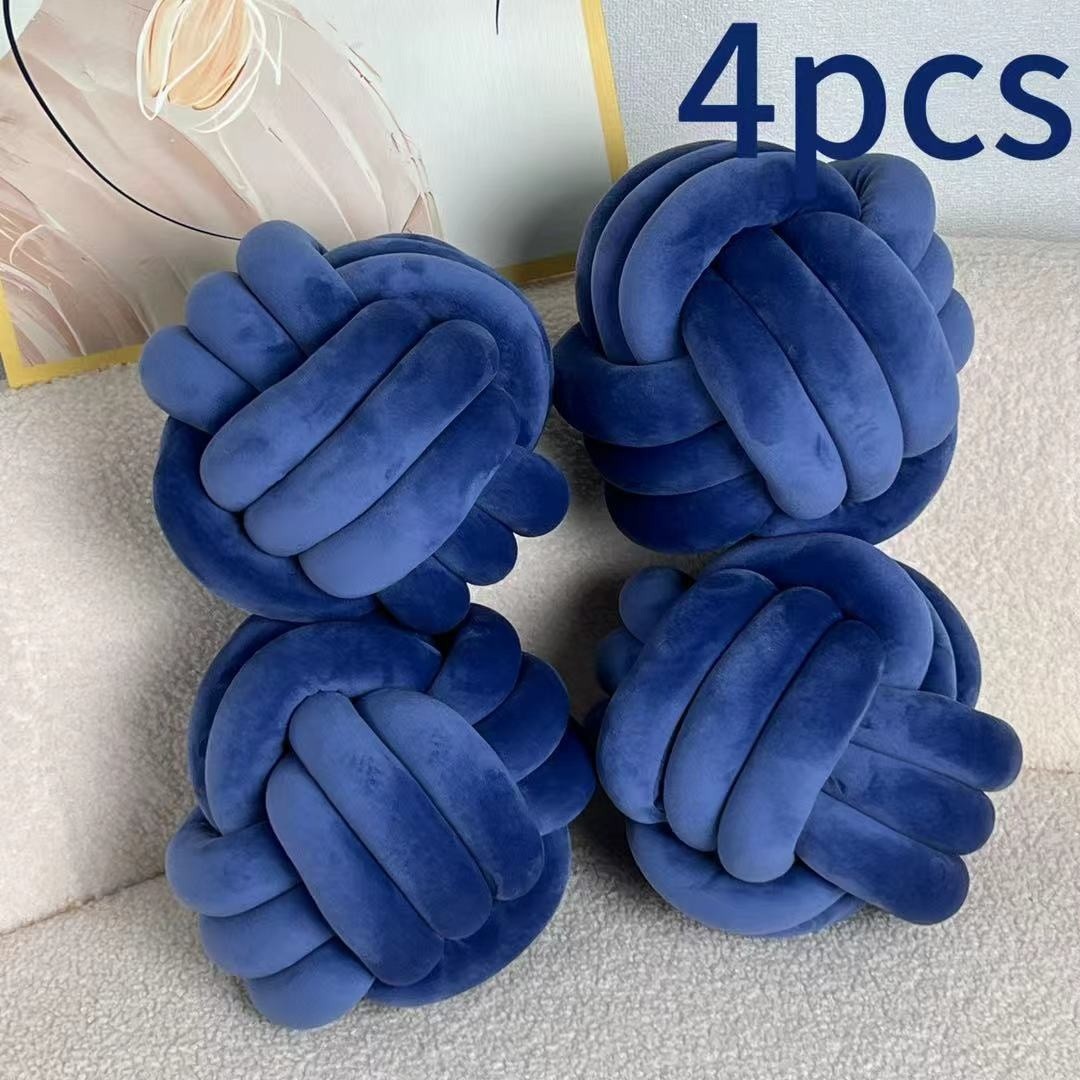 YLBKIKR Soft Plush Knot Ball Pillow – Handmade Geometric Pattern Pillow for Cozy and Stylish Home Decor