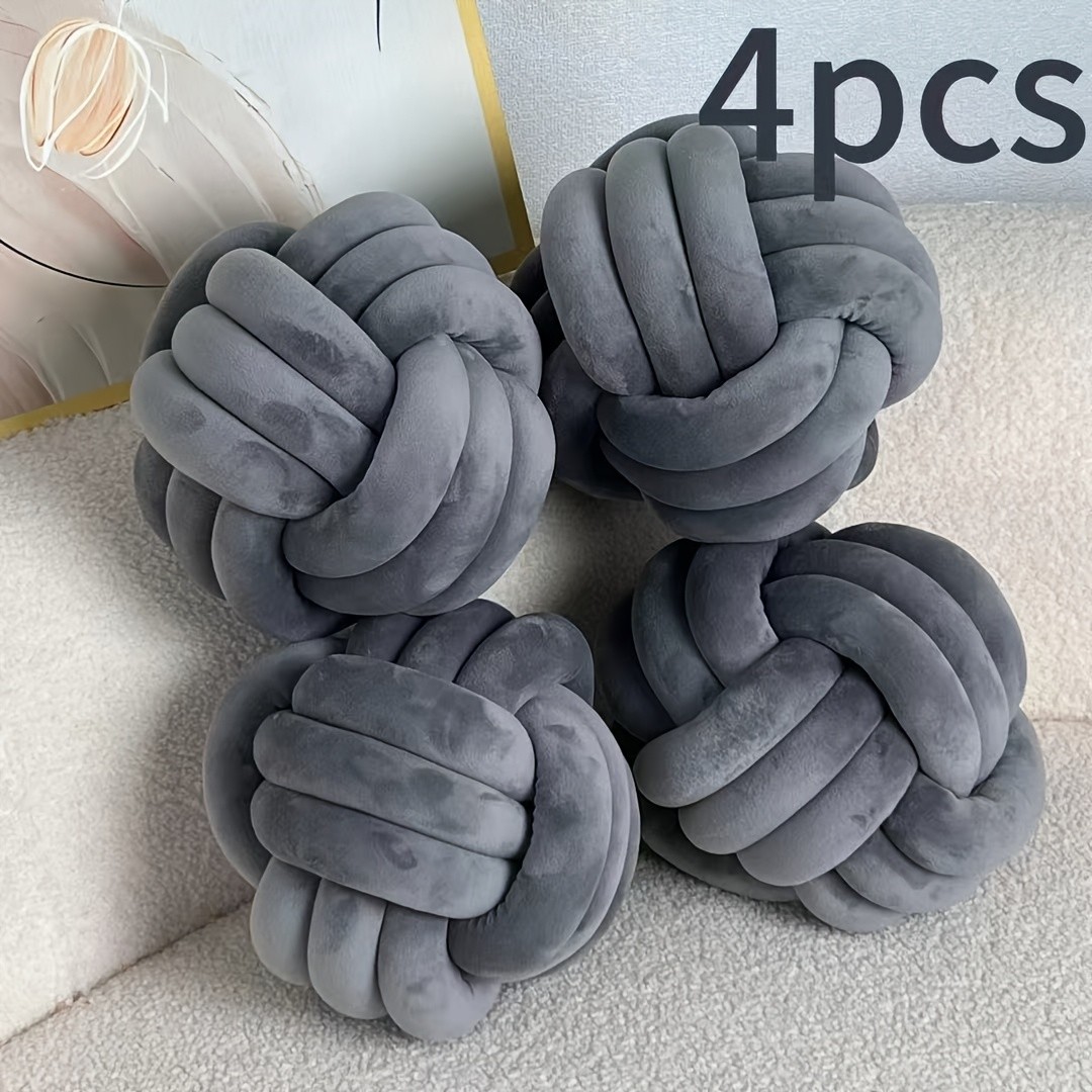 YLBKIKR Soft Plush Knot Ball Pillow – Handmade Geometric Pattern Pillow for Cozy and Stylish Home Decor