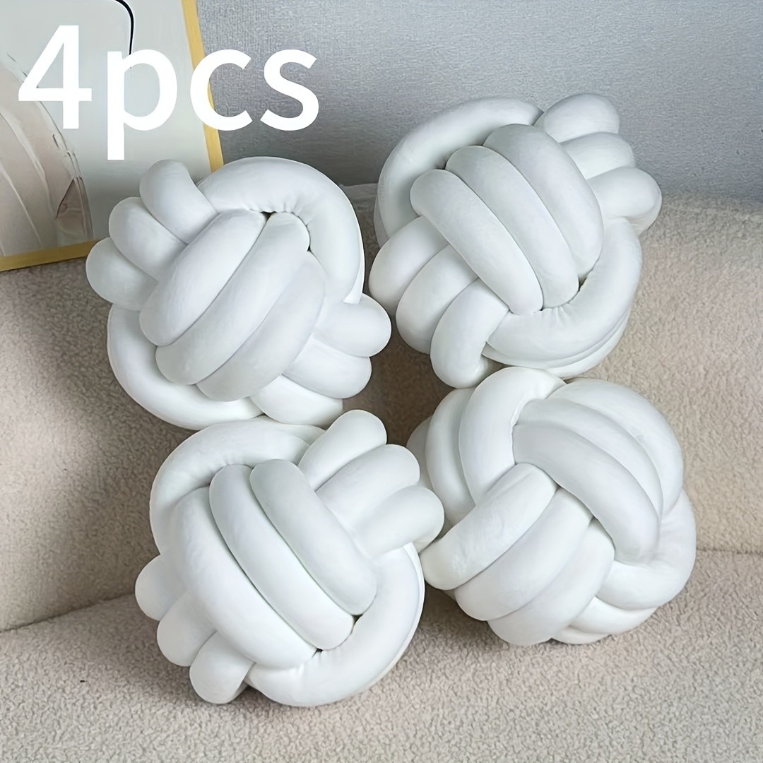 YLBKIKR Soft Plush Knot Ball Pillow – Handmade Geometric Pattern Pillow for Cozy and Stylish Home Decor