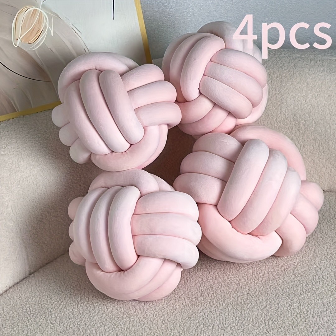 YLBKIKR Soft Plush Knot Ball Pillow – Handmade Geometric Pattern Pillow for Cozy and Stylish Home Decor