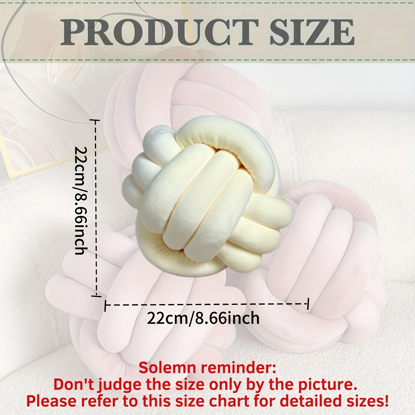 YLBKIKR Soft Plush Knot Ball Pillow – Handmade Geometric Pattern Pillow for Cozy and Stylish Home Decor