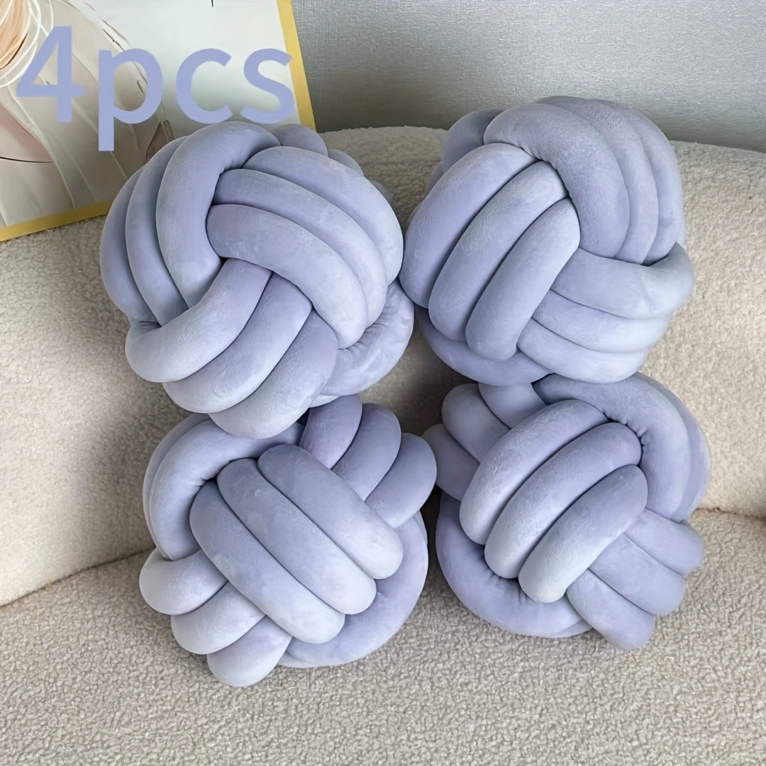 YLBKIKR Soft Plush Knot Ball Pillow – Handmade Geometric Pattern Pillow for Cozy and Stylish Home Decor