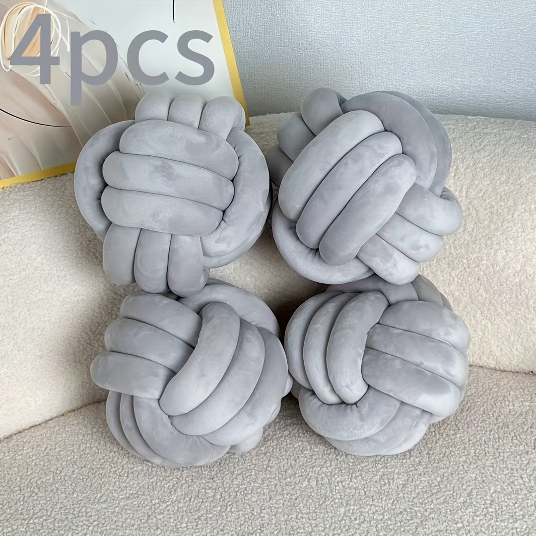 YLBKIKR Soft Plush Knot Ball Pillow – Handmade Geometric Pattern Pillow for Cozy and Stylish Home Decor