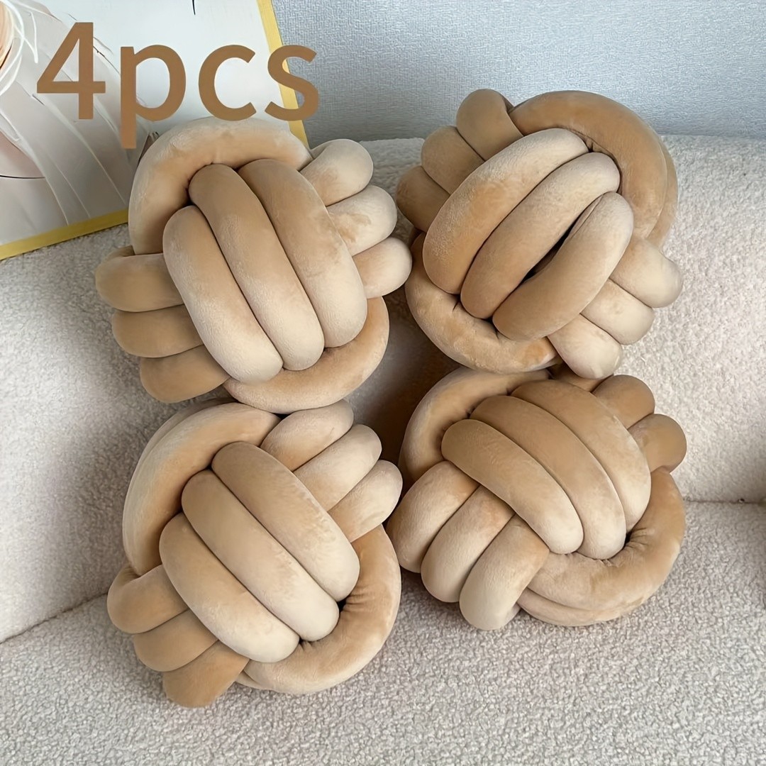 YLBKIKR Soft Plush Knot Ball Pillow – Handmade Geometric Pattern Pillow for Cozy and Stylish Home Decor