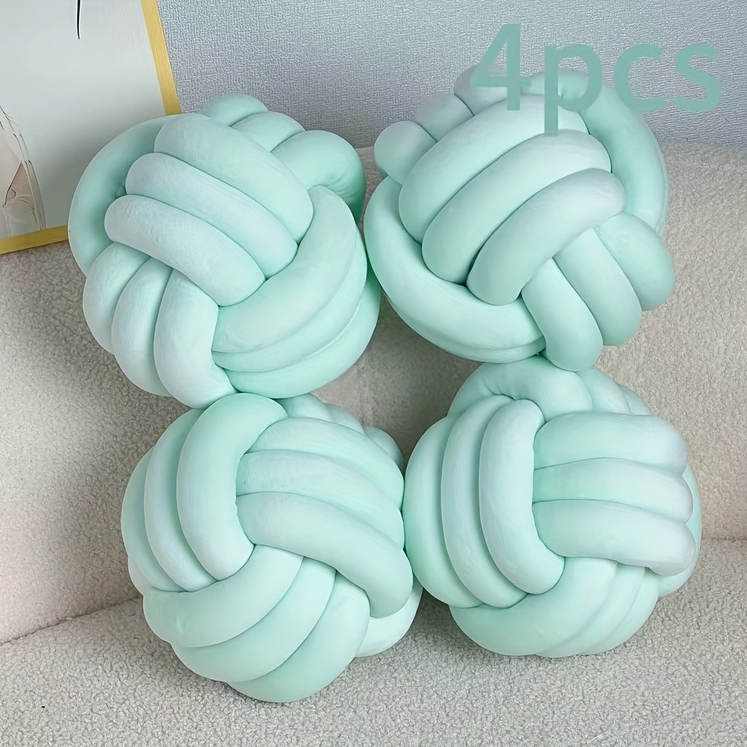 YLBKIKR Soft Plush Knot Ball Pillow – Handmade Geometric Pattern Pillow for Cozy and Stylish Home Decor