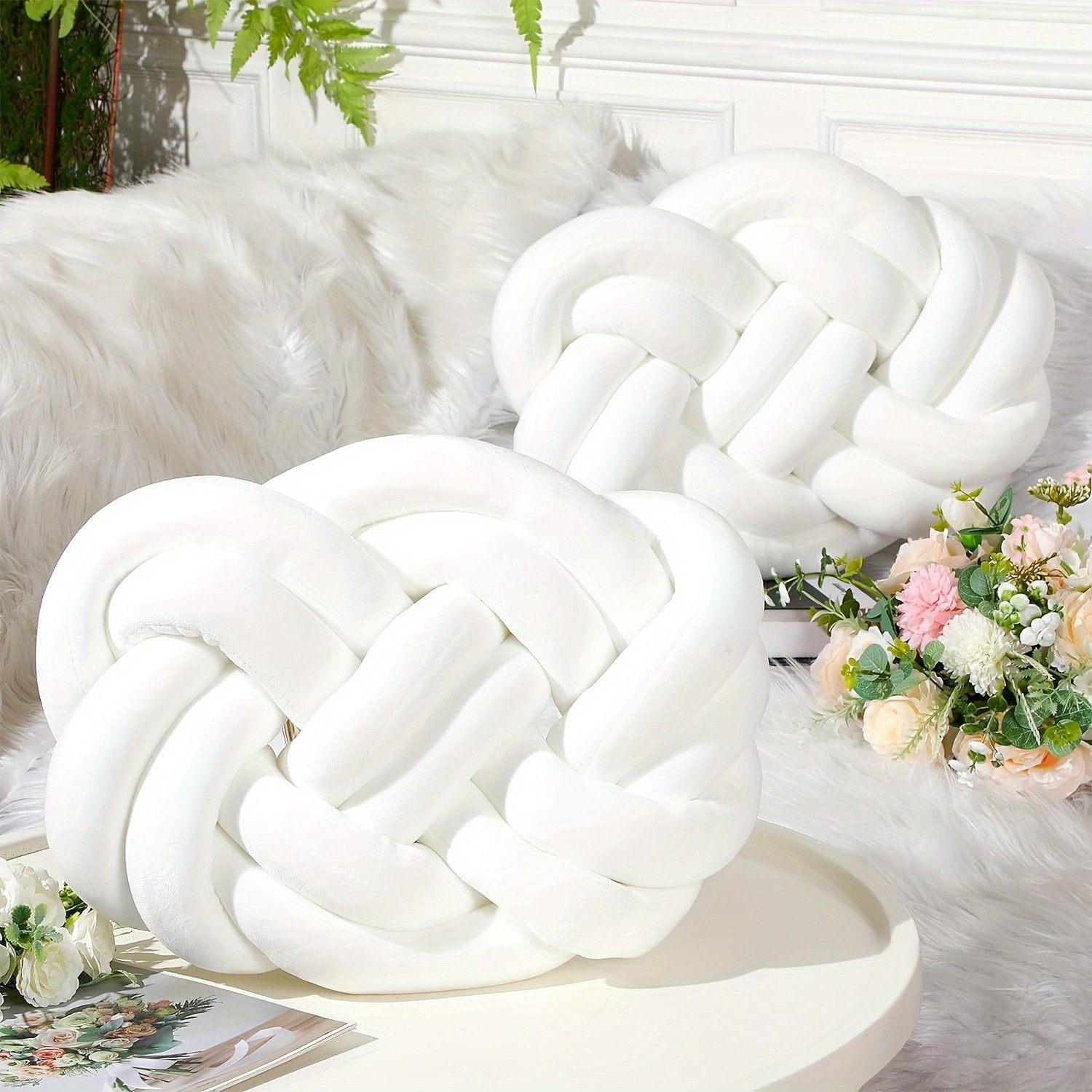 YLBKIKR Two-Piece Sofa Knot Pillow – Soft Decorative Cushions to Enhance Comfort and Style in Your Home