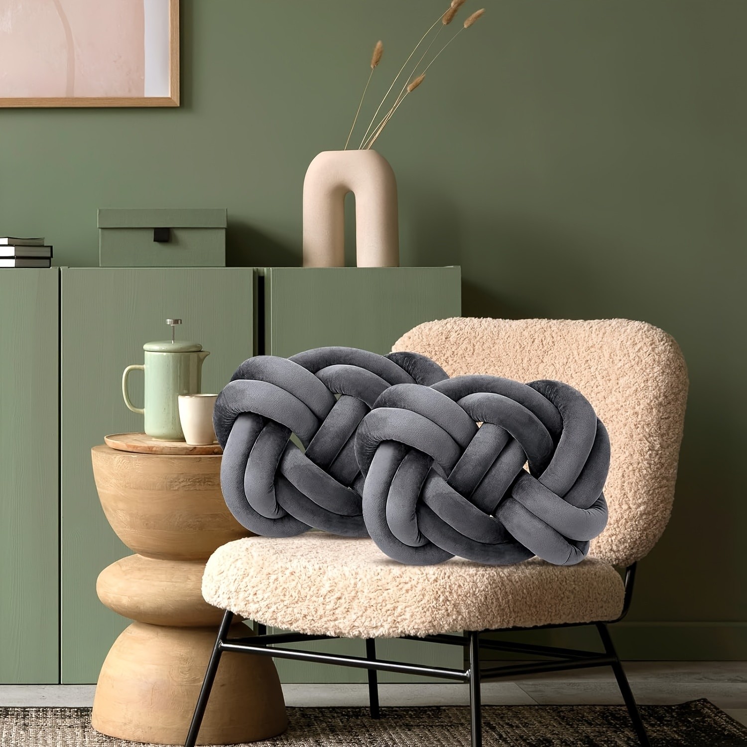 YLBKIKR Two-Piece Sofa Knot Pillow – Soft Decorative Cushions to Enhance Comfort and Style in Your Home