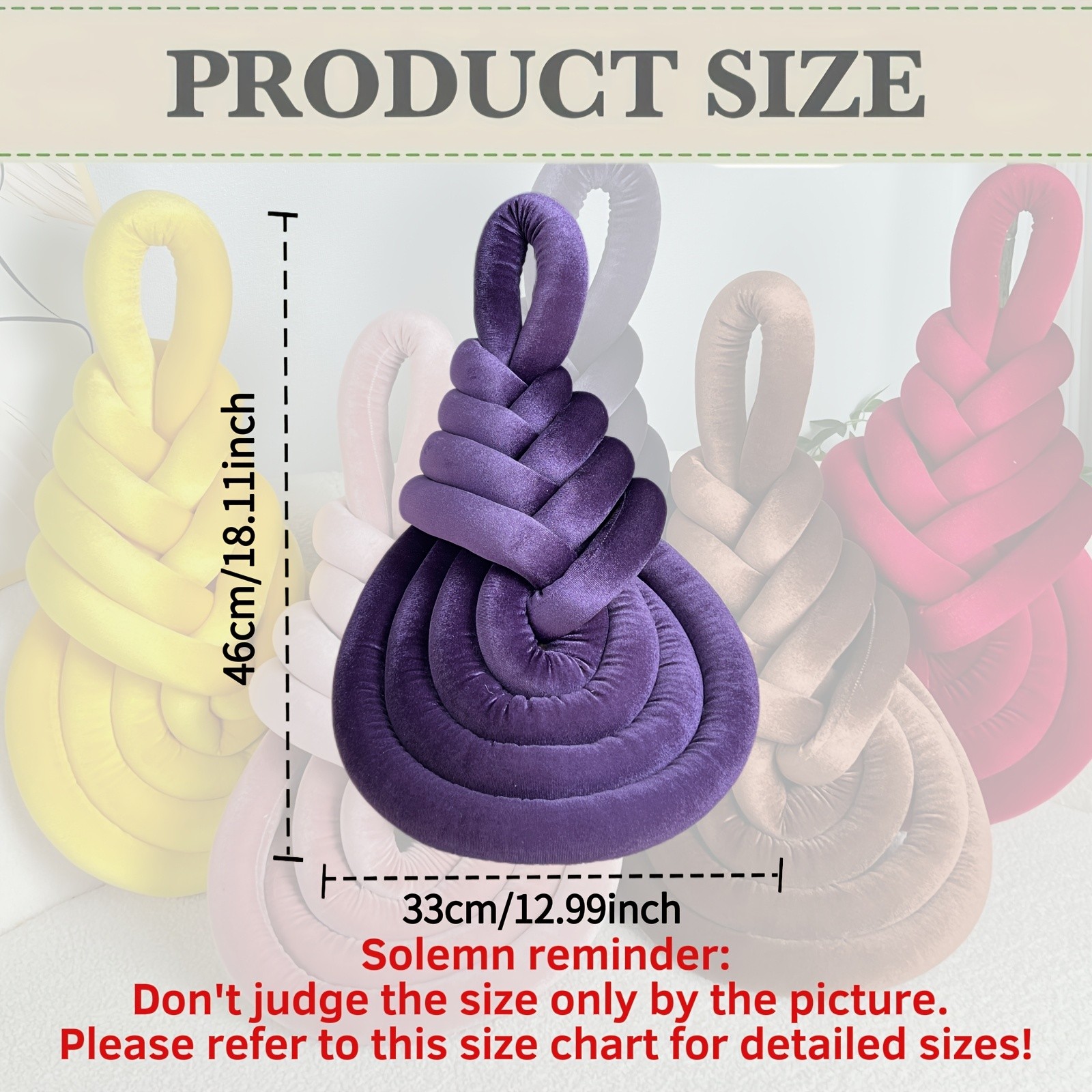 YLBKIKR Handwoven Plush Short-Hair Cushion – Luxury Decorative Accent with Knot/Teardrop/Baroque Design for Sofa, Bed, and Chair