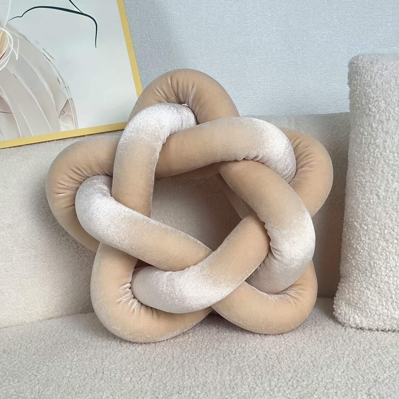 YLBKIKR Star-Knot Plush Throw Pillow – Soft and Stylish Geometric Design for Sofa, Bed, and Living Room Comfort