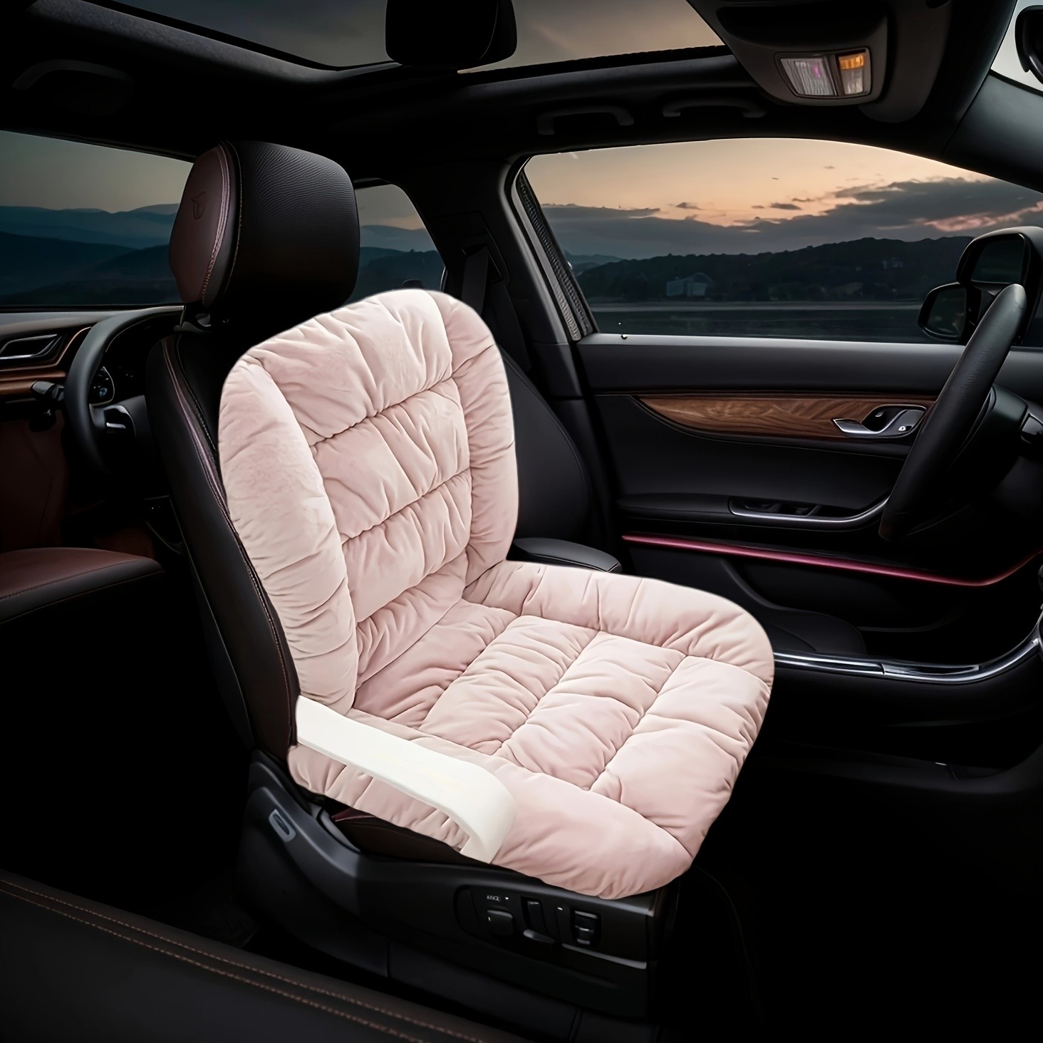 HAOZCL Ergonomic Office Chair Cushion with Integrated Backrest – Thick, Washable Seat Pad for Comfort and Support