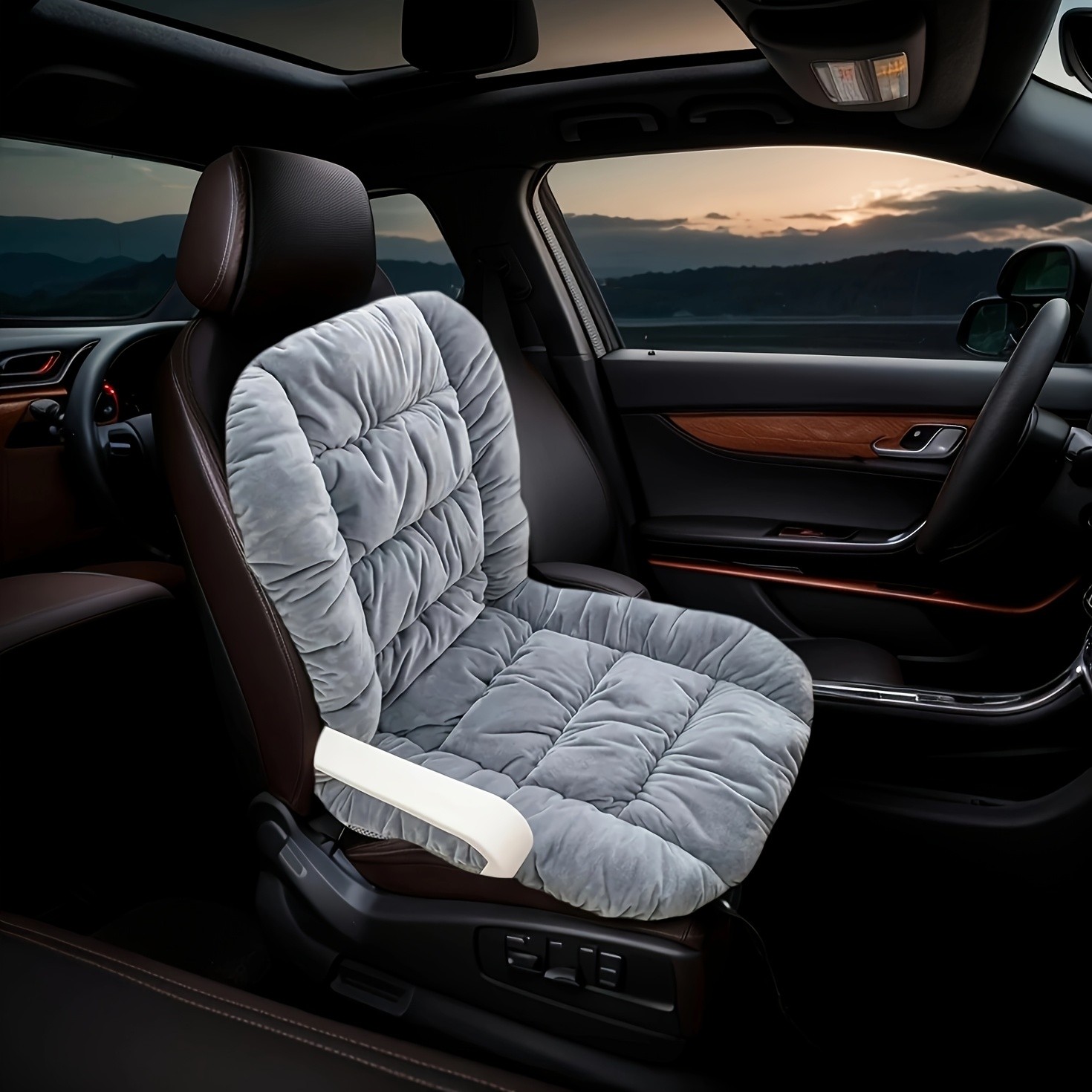 HAOZCL Ergonomic Office Chair Cushion with Integrated Backrest – Thick, Washable Seat Pad for Comfort and Support