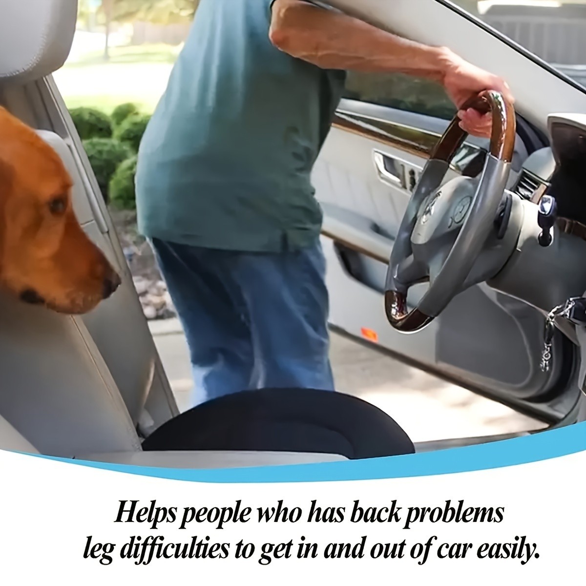 HAOZCL 360° Rotating Car Seat Cushion – Portable Anti-Slip Cushion with Easy Installation for Elderly, Pregnant, and Universal Use