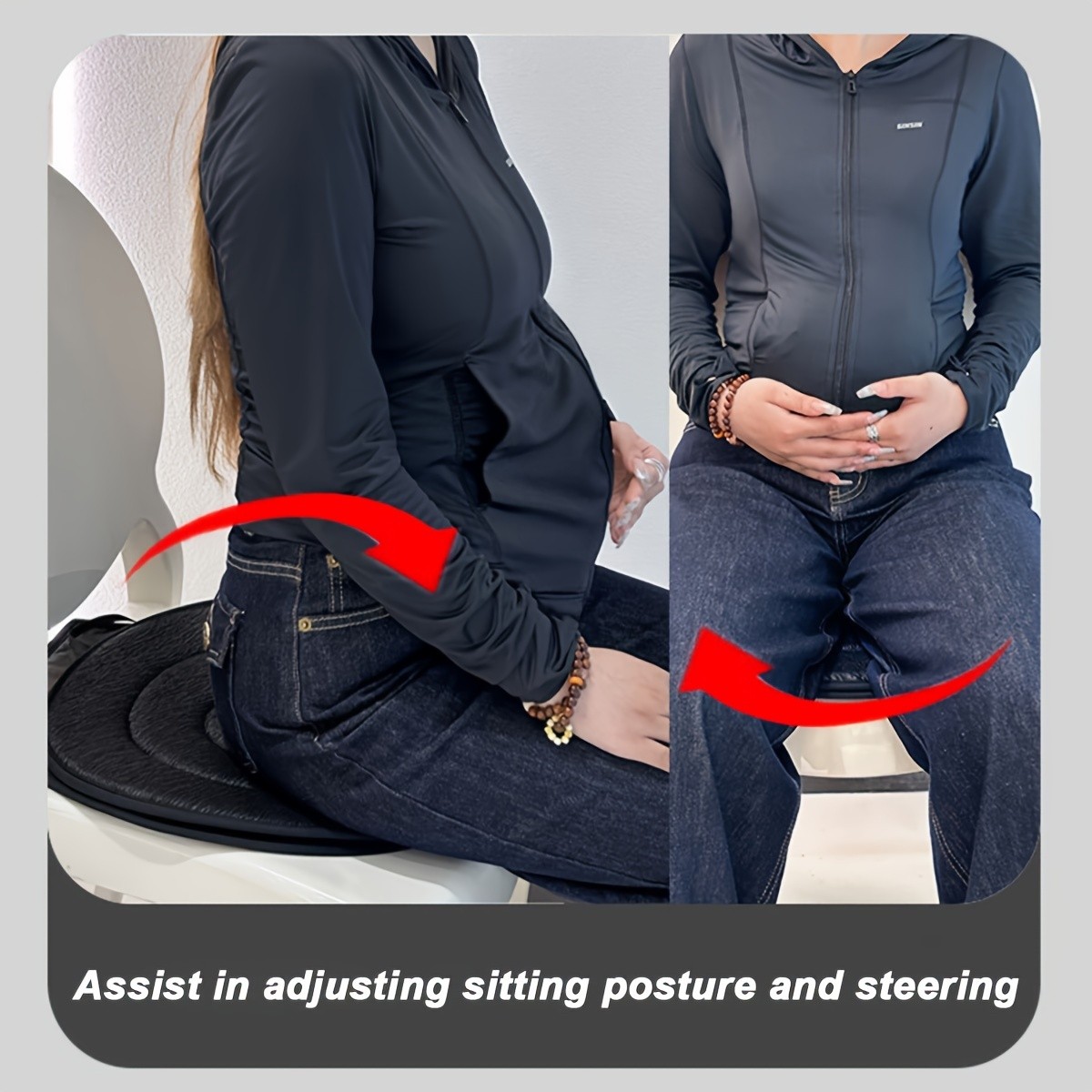 HAOZCL 360° Rotating Car Seat Cushion – Portable Anti-Slip Cushion with Easy Installation for Elderly, Pregnant, and Universal Use