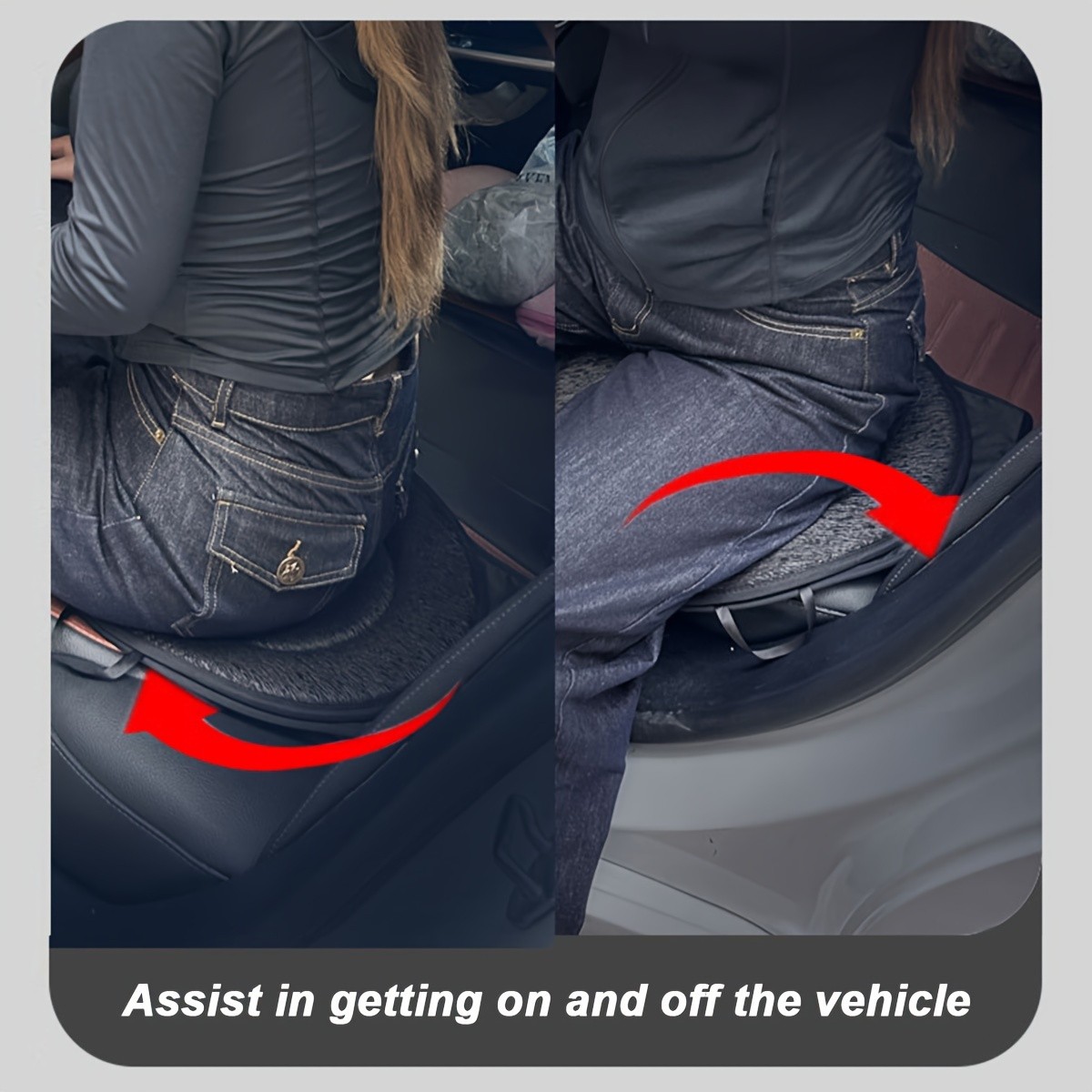 HAOZCL 360° Rotating Car Seat Cushion – Portable Anti-Slip Cushion with Easy Installation for Elderly, Pregnant, and Universal Use