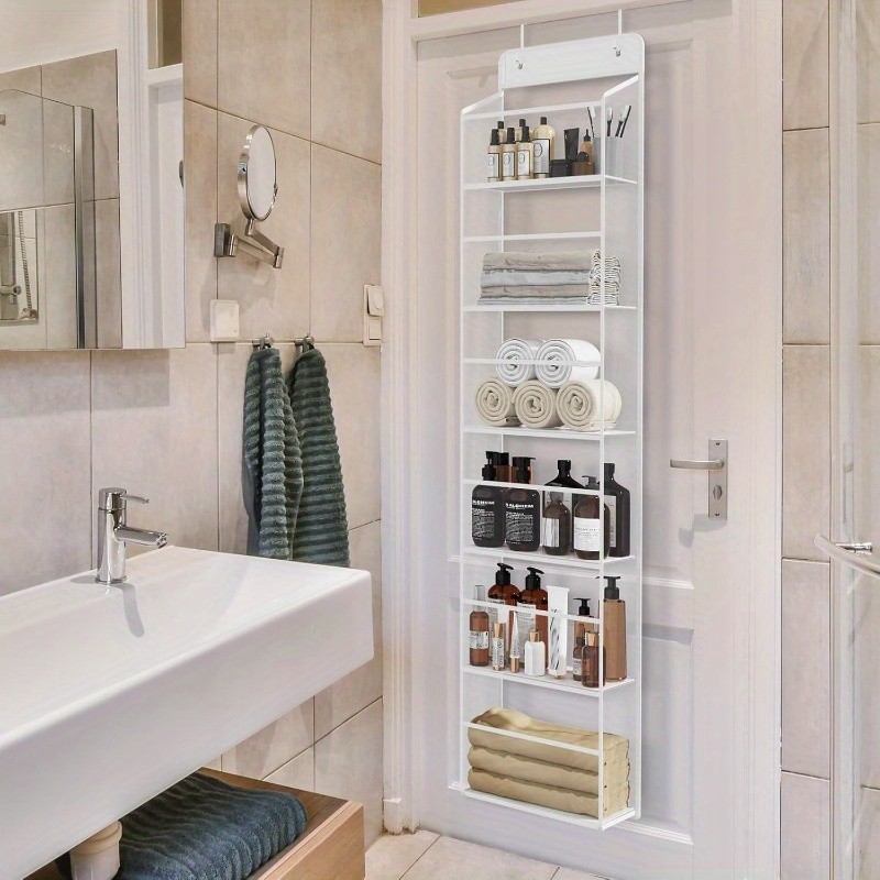 HAOZCL 6-Shelf Over-the-Door Hanging Bathroom Organizer Rack – Versatile Storage for Bathroom, Closet, Pantry, and More