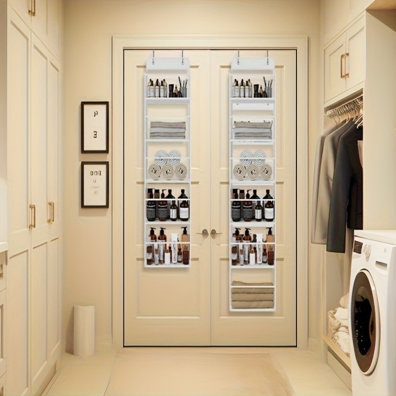 HAOZCL 6-Shelf Over-the-Door Hanging Bathroom Organizer Rack – Versatile Storage for Bathroom, Closet, Pantry, and More