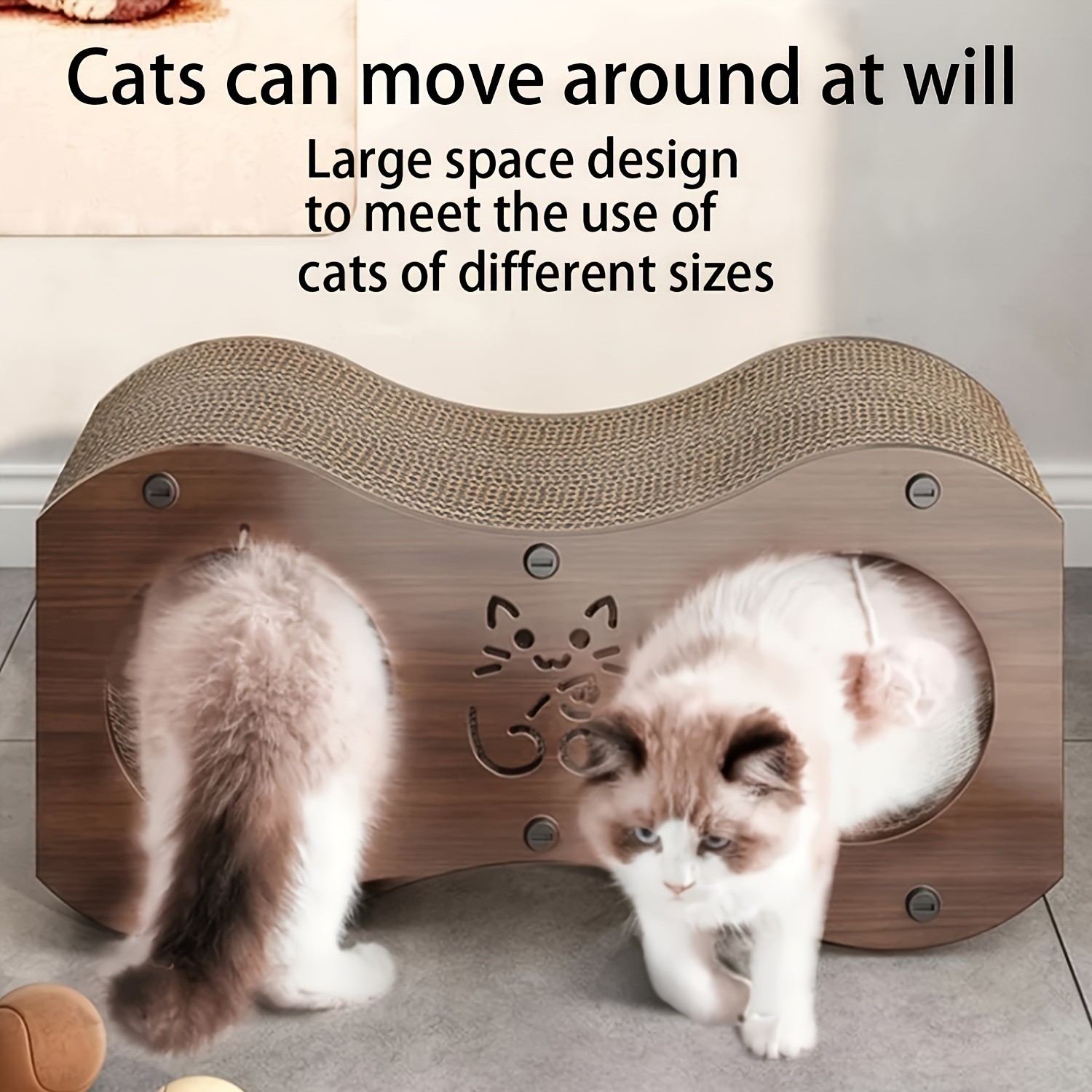 HAOZCL 2-Tier Durable Cat Scratching Post & Bed – 2-in-1 Modern Cat Furniture with Integrated Play Area for Rest and Play