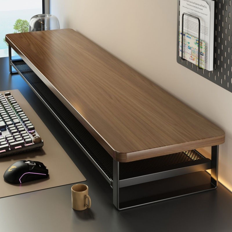 HAOZCL Dual-Layer Computer Desk Stand with Storage Drawers – Heavy-Duty, Space-Saving Workstation with Monitor Stand & Keyboard Tray