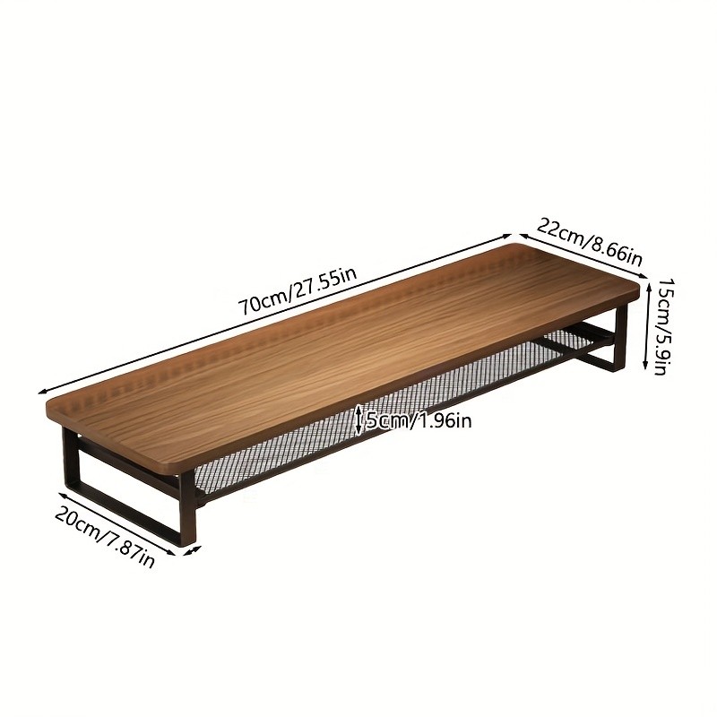 HAOZCL Dual-Layer Computer Desk Stand with Storage Drawers – Heavy-Duty, Space-Saving Workstation with Monitor Stand & Keyboard Tray