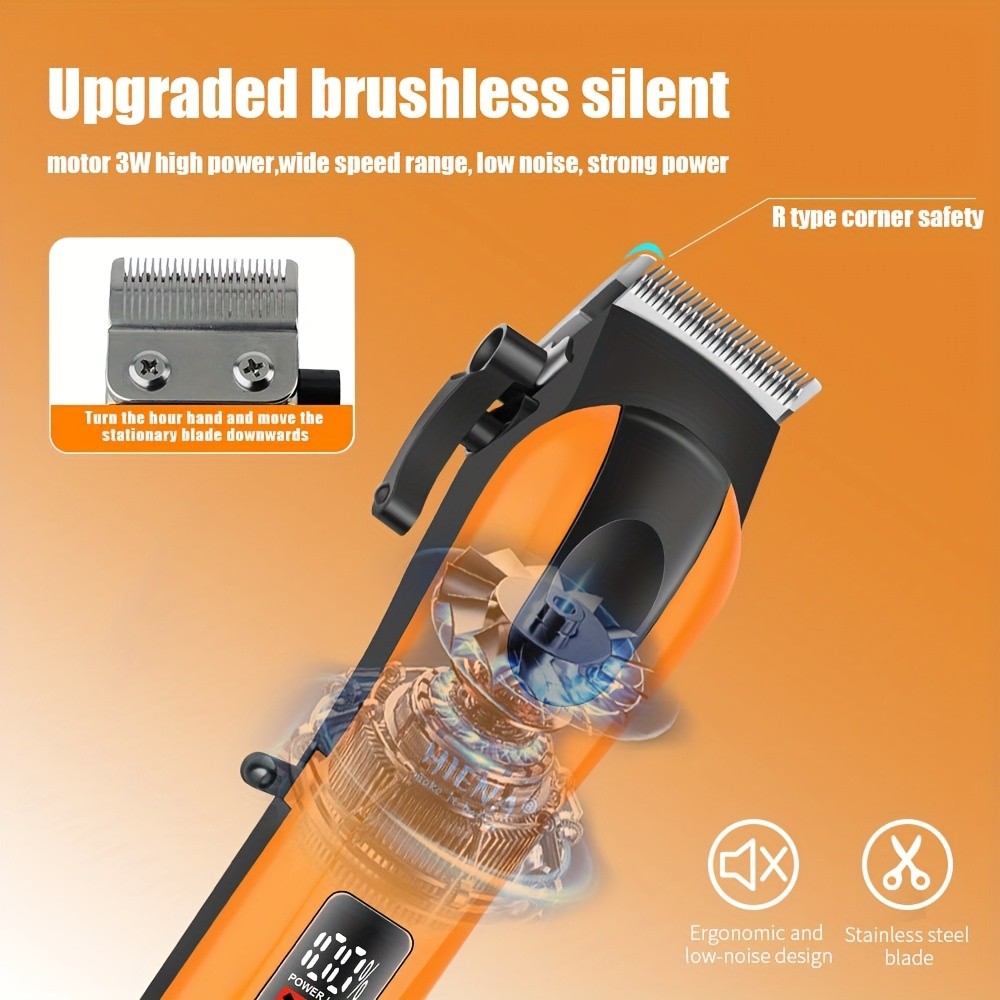 HIENA Electric Hair Clipper Orange Sub-Machine Set