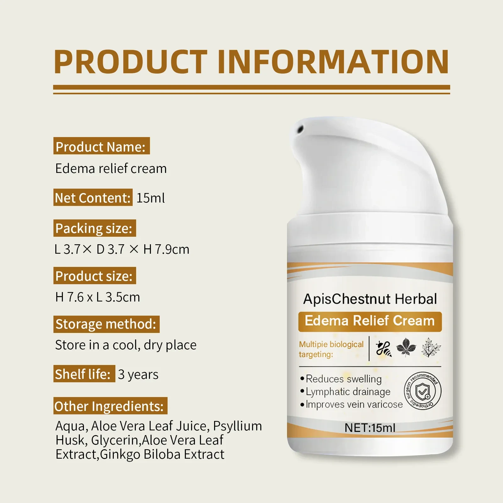 ApisChestnut Herbal Edema Relief Cream