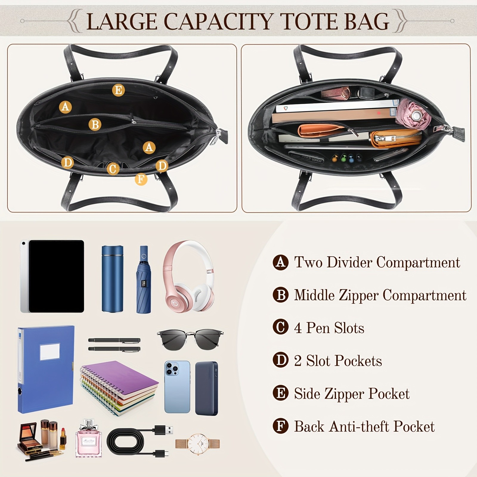 NEWHEY Women’s Faux Leather Shoulder Bag – Spacious, Stylish, and TSA-Compliant for Everyday Essentials