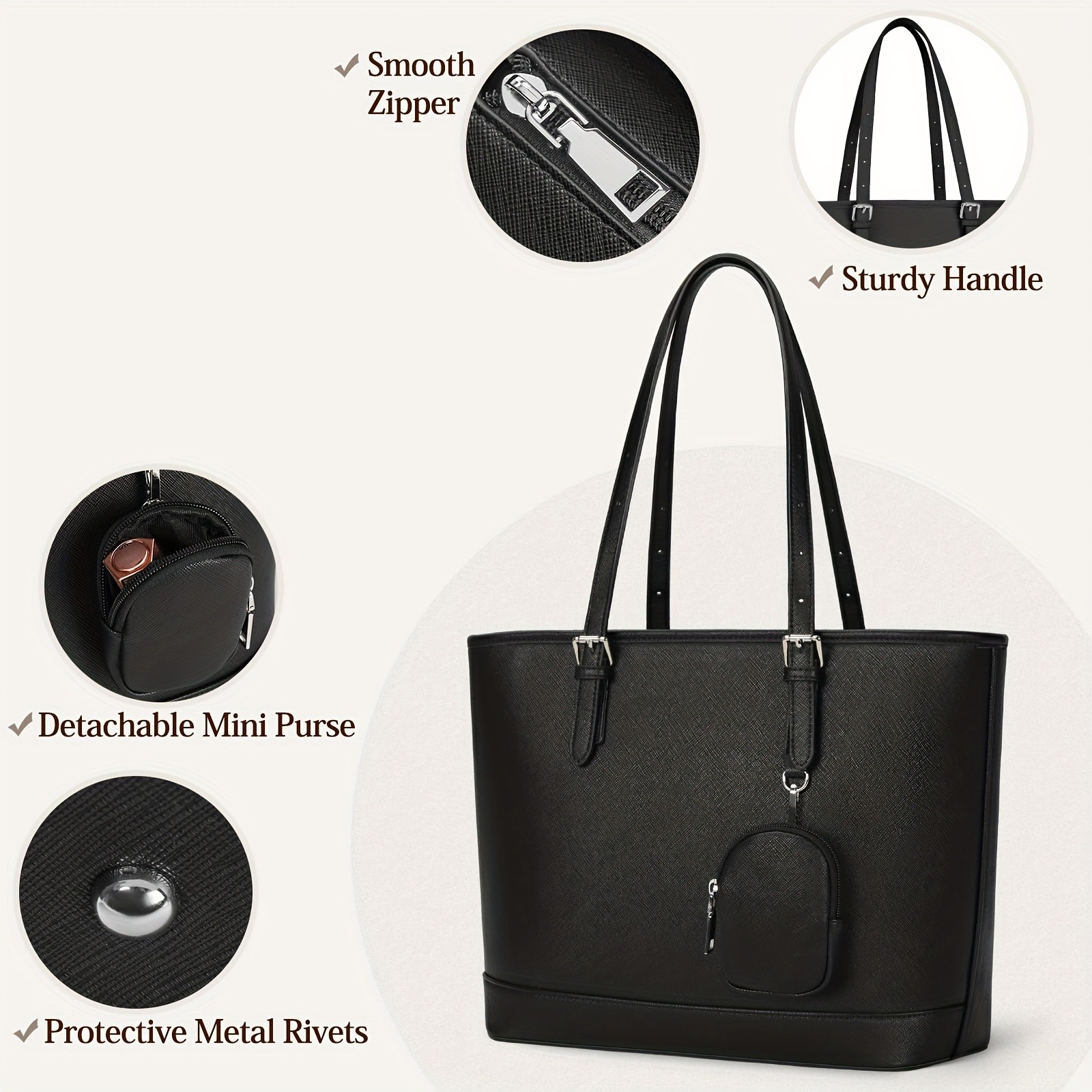 NEWHEY Women’s Faux Leather Shoulder Bag – Spacious, Stylish, and TSA-Compliant for Everyday Essentials