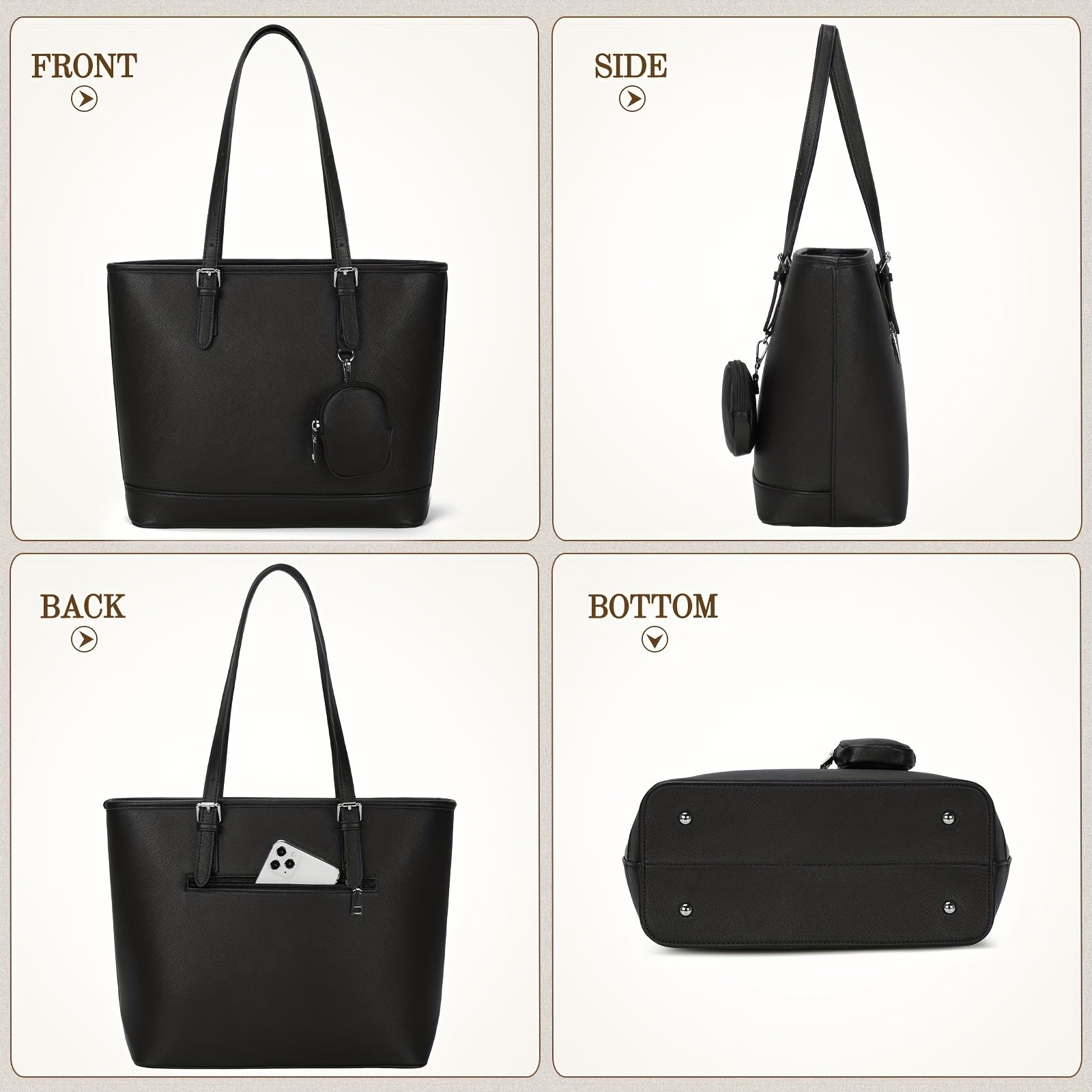 NEWHEY Women’s Faux Leather Shoulder Bag – Spacious, Stylish, and TSA-Compliant for Everyday Essentials