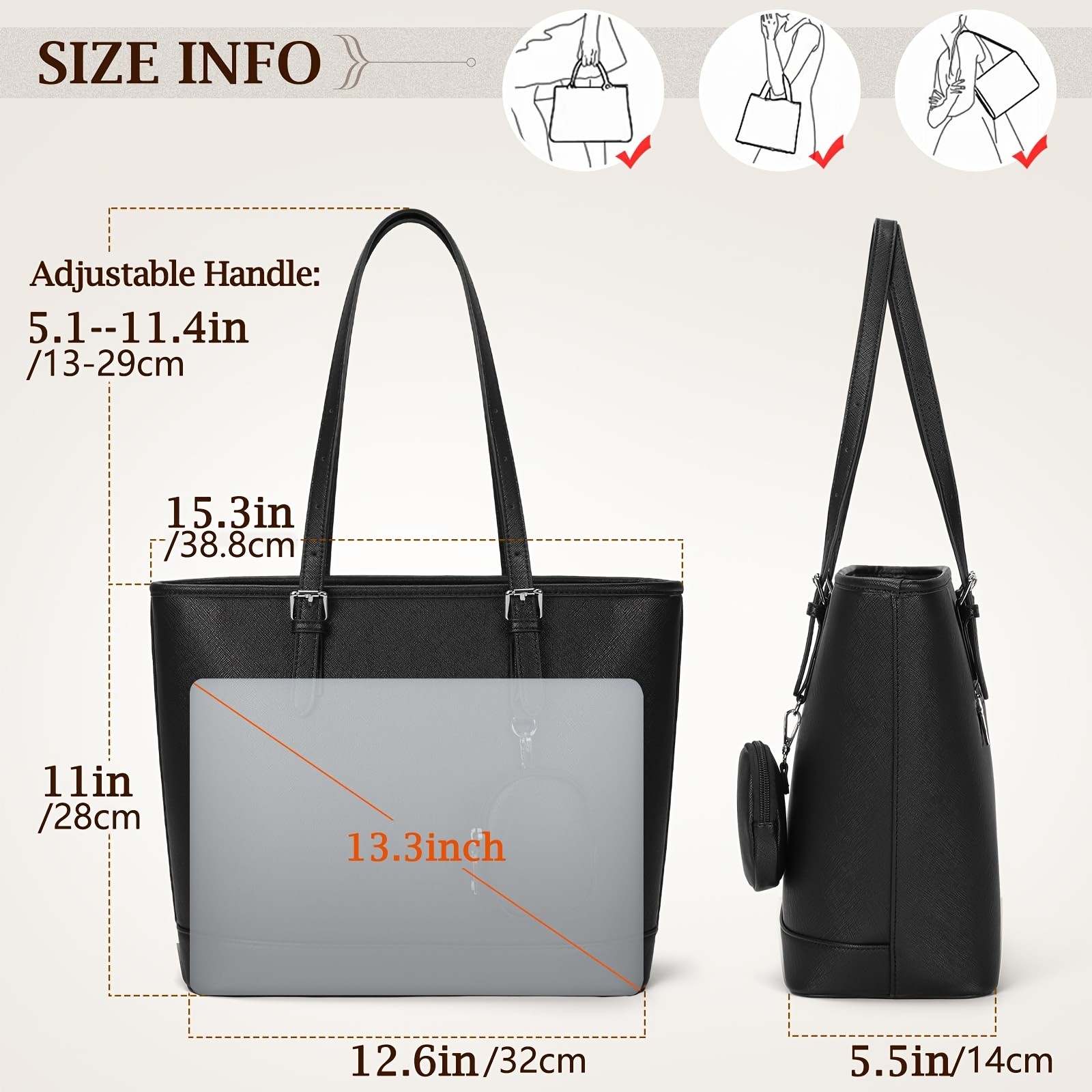 NEWHEY Women’s Faux Leather Shoulder Bag – Spacious, Stylish, and TSA-Compliant for Everyday Essentials