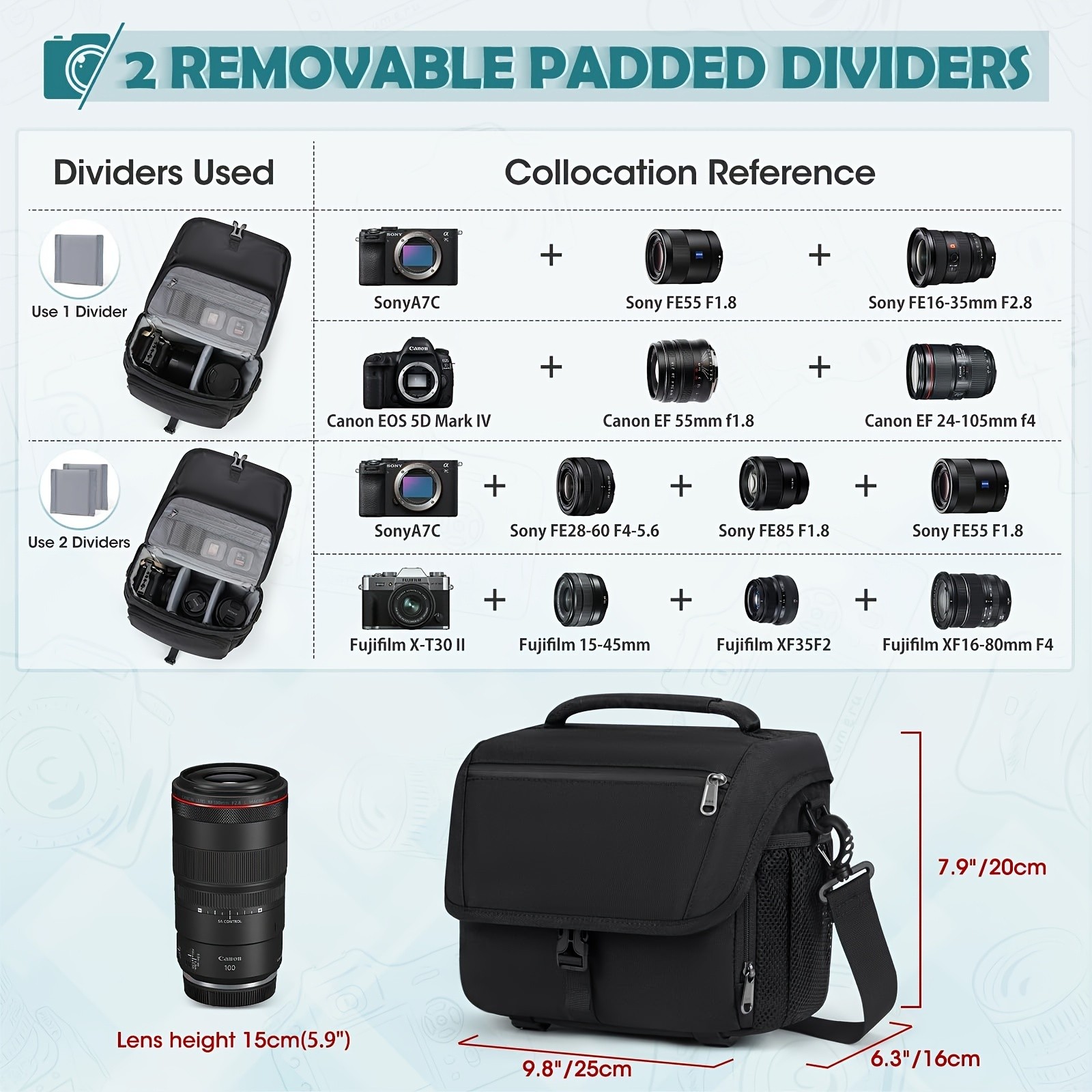 NEWHEY Camera Bag – Durable, Waterproof Protection for Your DSLR, SLR, and Non-Reflex Cameras